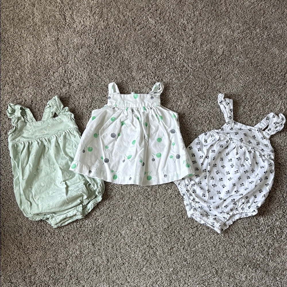 Baby GAP lot of 2 rompers and 1 tank top